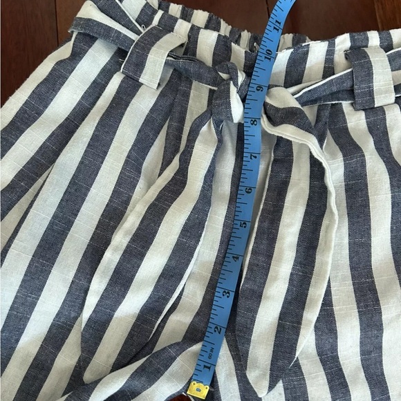 SHEIN Girls Goucho Pants Sz 10 Blue & White Stripe Wide Leg Crop Belted - Picture 4 of 9